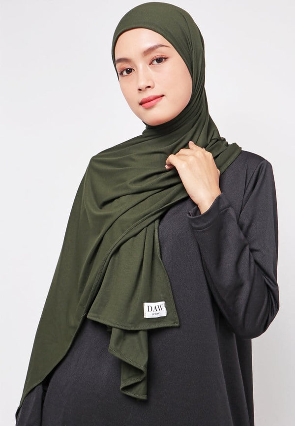 Daw Project DH037 Milan Hijab Pashmina Spandex Hijau Army