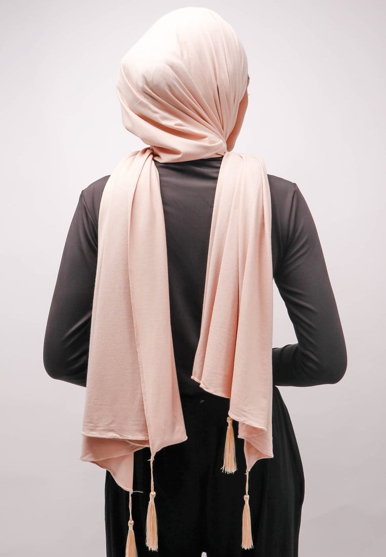 Daw Project DH061 Hijab Pashmina Tesel Cream