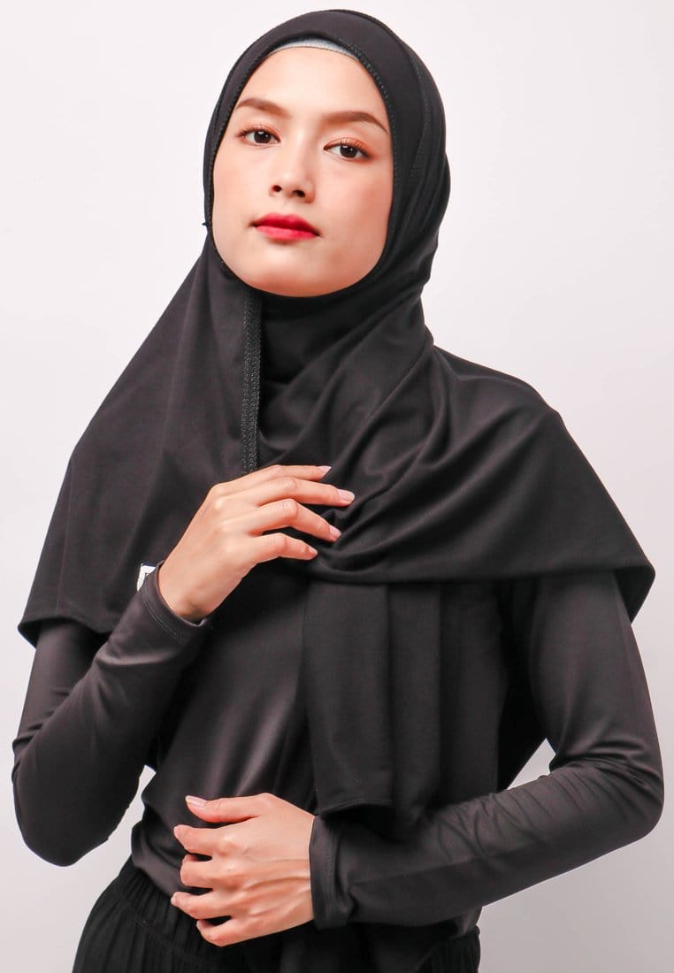 Daw Project DH062 Lace Hitam Hijab Pashmina Hitam