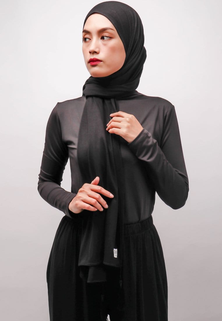 Daw Project DH064 Hijab Pashmina Tesel Hitam