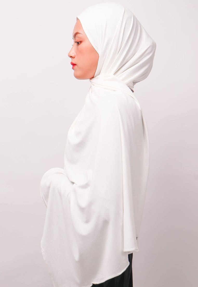 Daw Project DH069 Hijab Pashmina instan Broken White