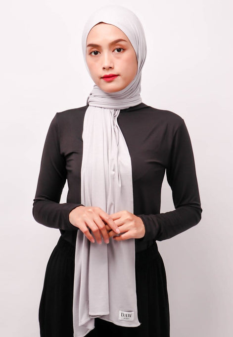 Daw Project DH071 Hijab Pashmina instan Silver
