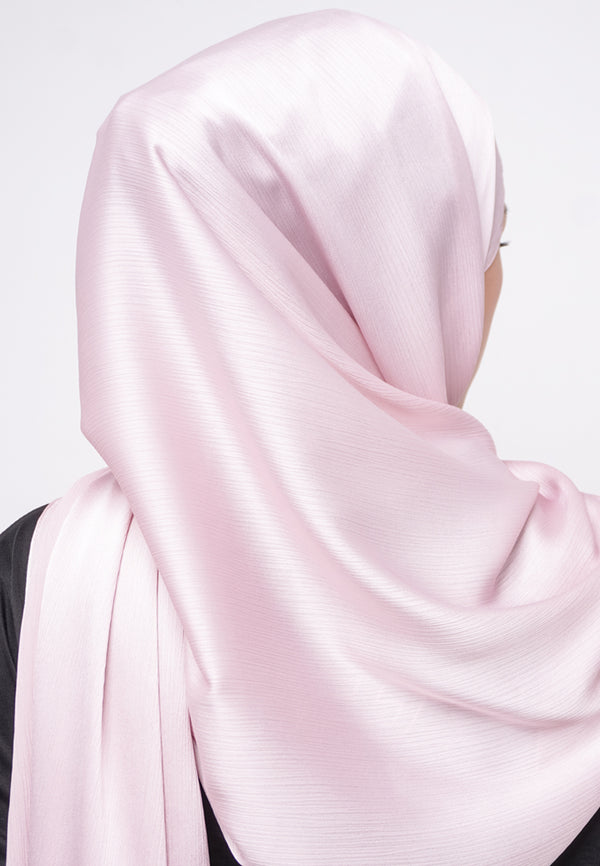 Daw Project DH079 Kerudung Pashmina Pasmina Phasmina Crinkle Satin Silk Premium Shawl Silk Rose