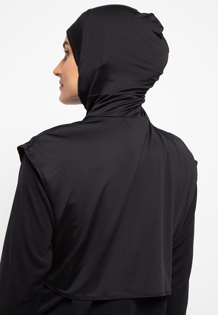 Td Active LH066 Hijab Sport Olahraga Omega Hitam