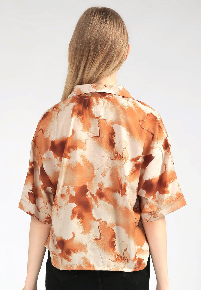 Nade Japan FTA24 LKM Ladies Kemeja Basic Tie Dye Coklat
