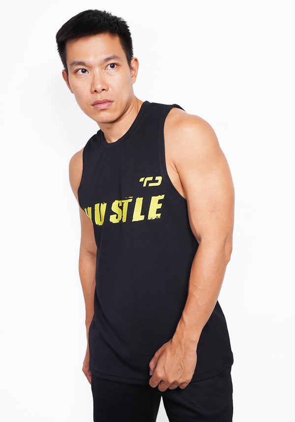 TD Active MS183 kaos gym tank top kutang singlet HUSTLE hitam