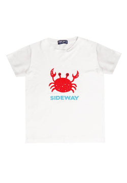 Td Kids KU004 Kaos Anak Boy Girl Crab Kepiting Putih
