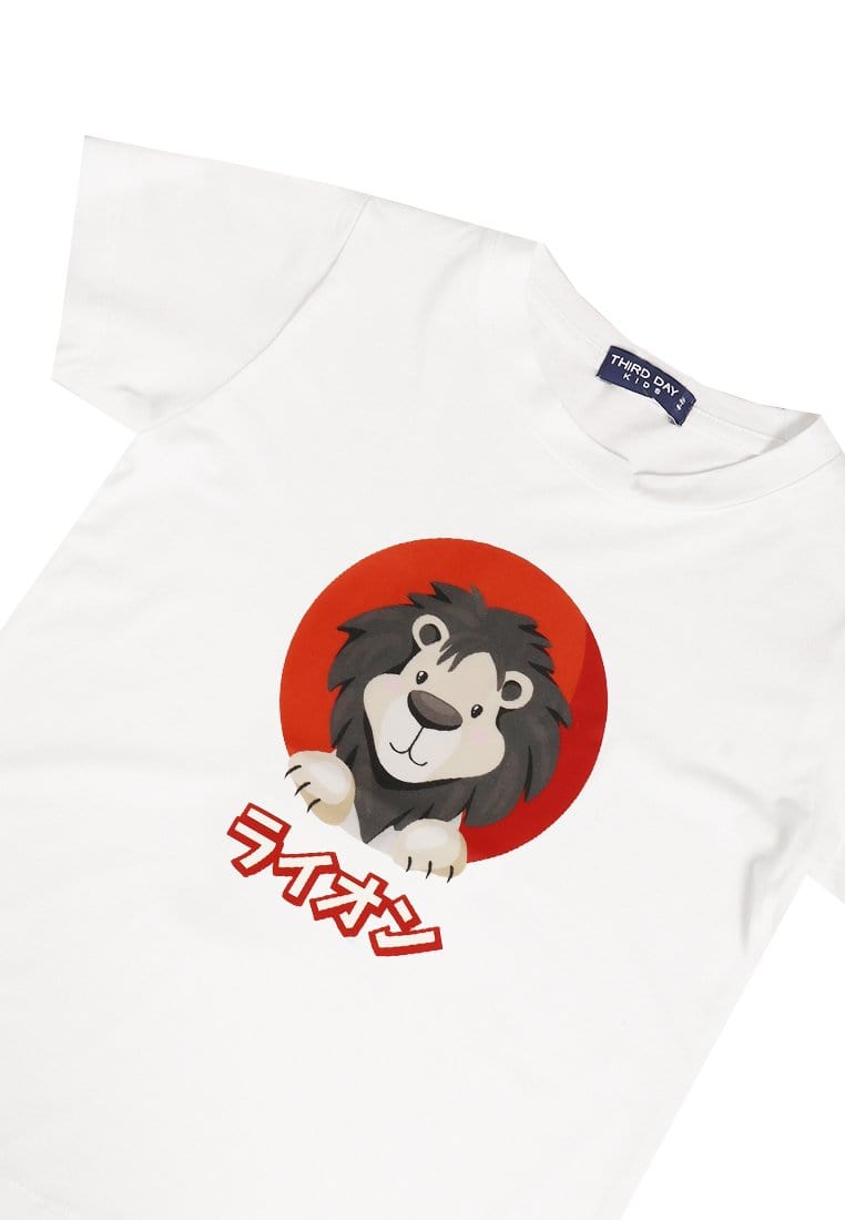 Td Kids KU005 Kaos Anak Boy Girl Lion Singa Putih