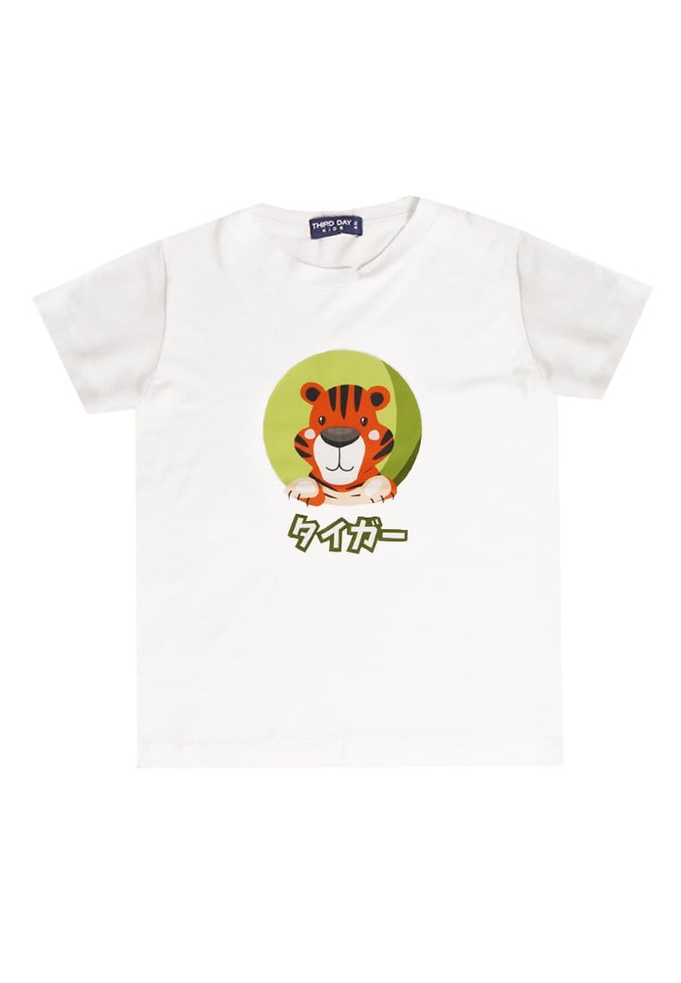 Td Kids KU008 Kaos Anak Harimau Katakana Macan Putih