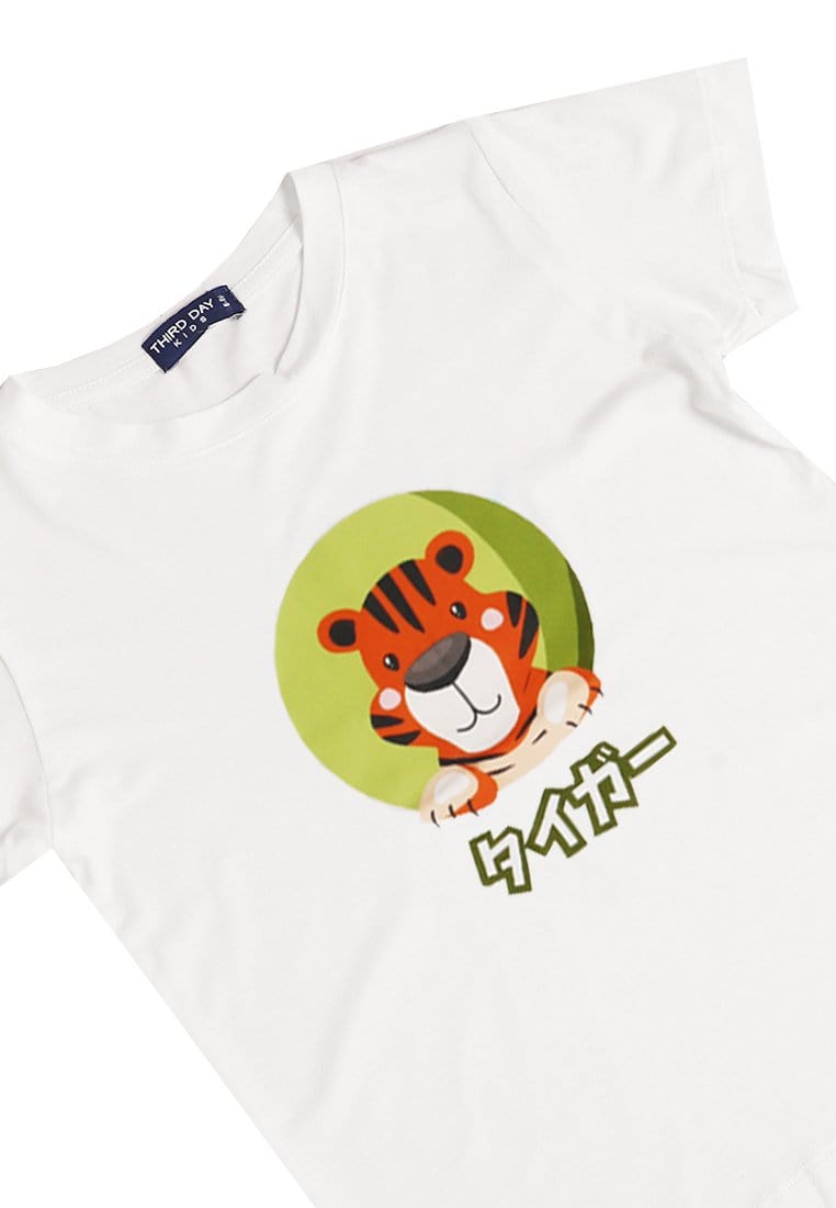 Td Kids KU008 Kaos Anak Harimau Katakana Macan Putih