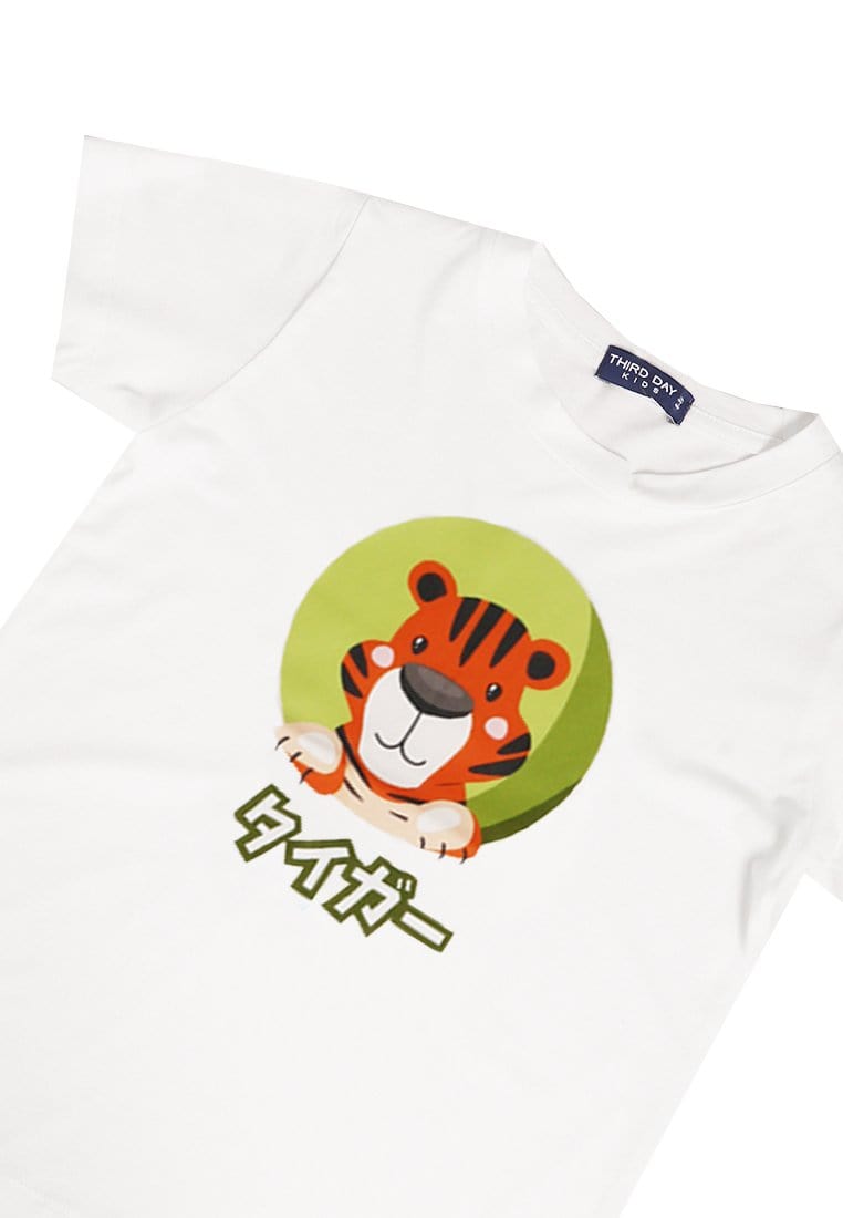 Td Kids KU008 Kaos Anak Harimau Katakana Macan Putih