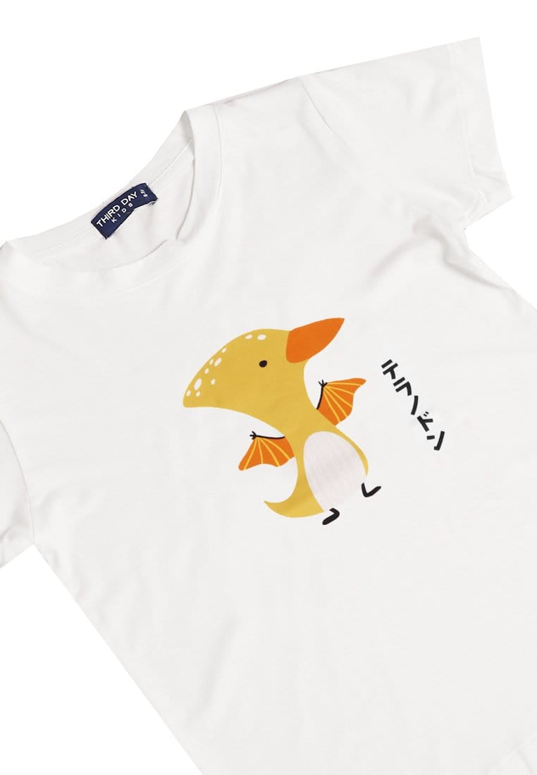 Td Kids KU010 Kaos Anak Boy Girl Pteranodon Lucu Putih