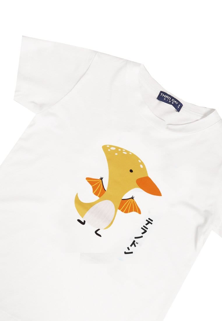 Td Kids KU010 Kaos Anak Boy Girl Pteranodon Lucu Putih