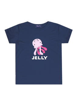 Td Kids KU015 Kaos Anak Boy Girl Jellyfish Gurita Navy