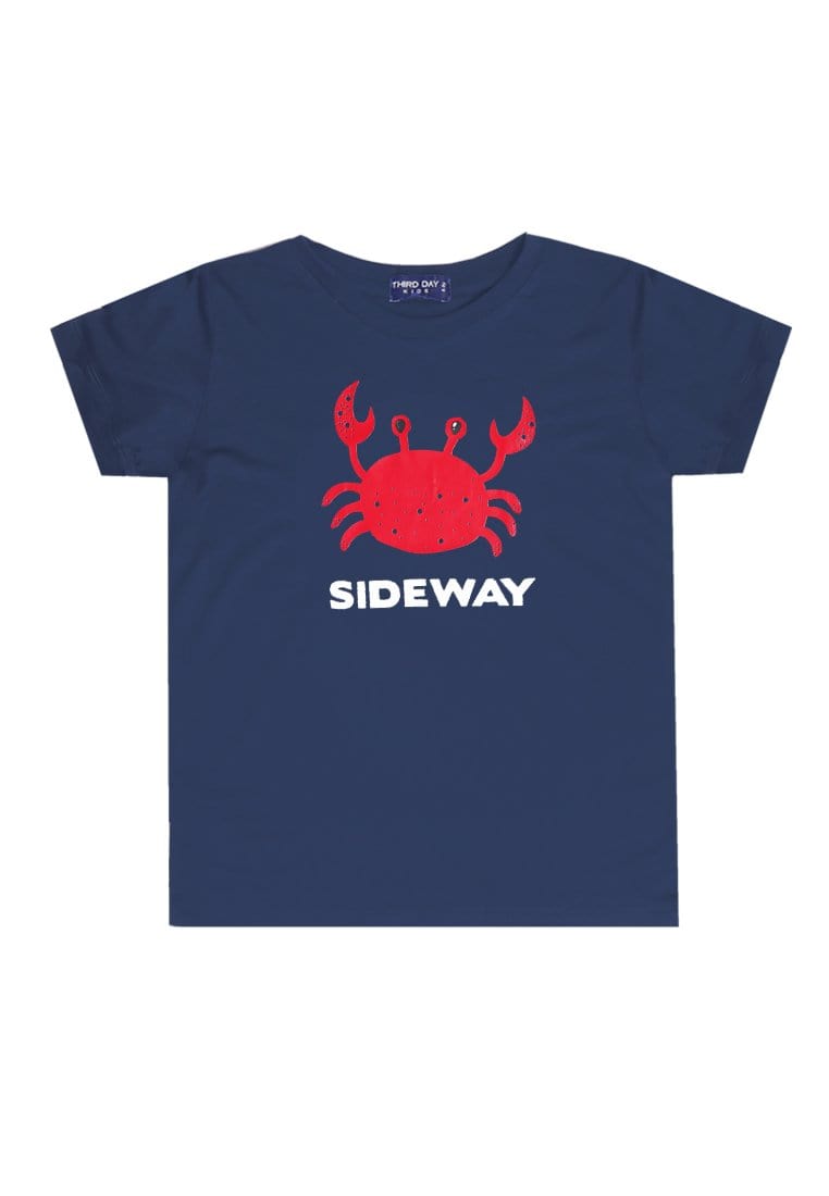 Td Kids KU016 Kaos Anak Boy Girl Crab Kepiting Navy