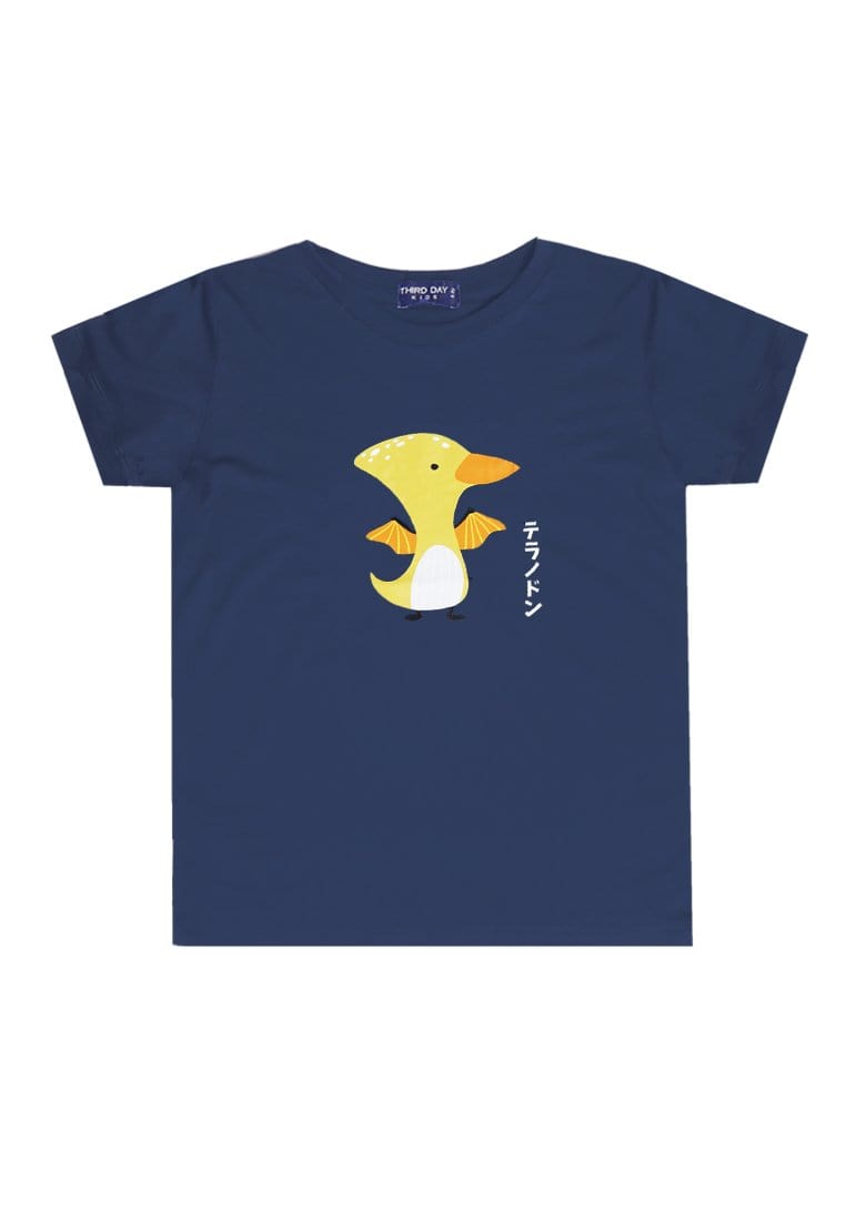 Td Kids KU022 Kaos Anak Boy Girl Pteranodon Lucu Navy