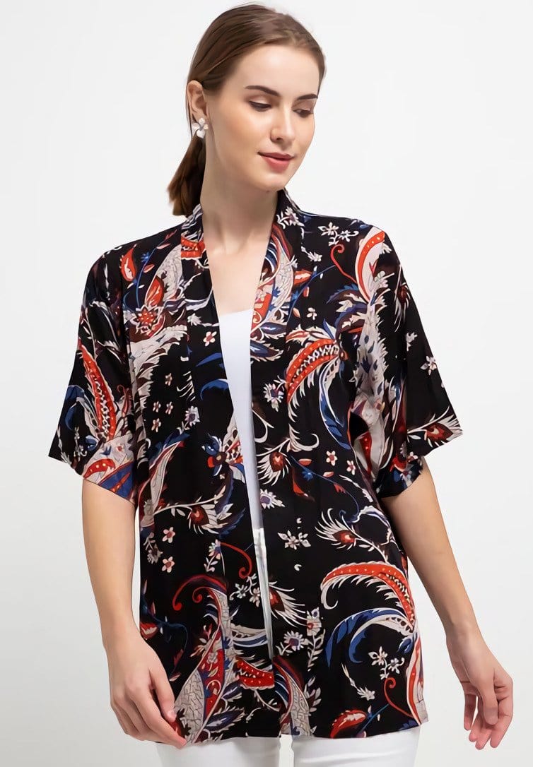 Nade NTA63 KMN Kimono Unisex Batik Hitam