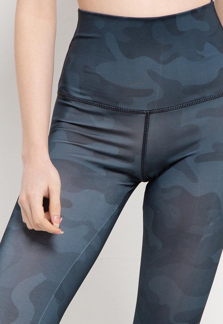 Td Active LB051 Celana Yoga Compression Senam Wanita Motif Camo Hitam