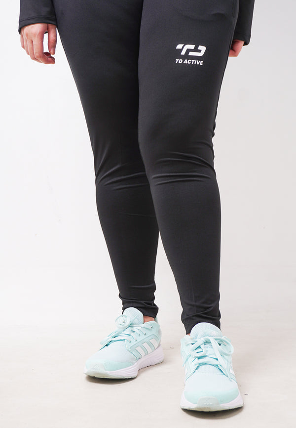 Td Active LB072 on thigh zip legging olahraga wanita black