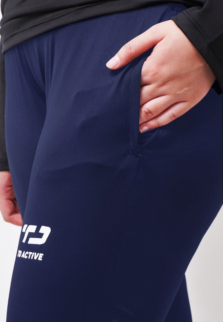 LB075 td active on thigh zip legging olahraga wanita navy