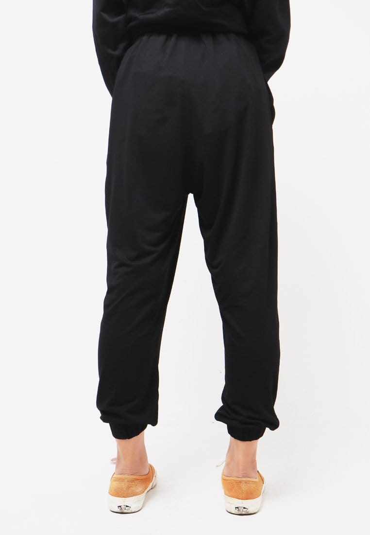 Third Day LC007 Celana Jogger Loose Wanita Loungewear Instacool Zigzag Hitam