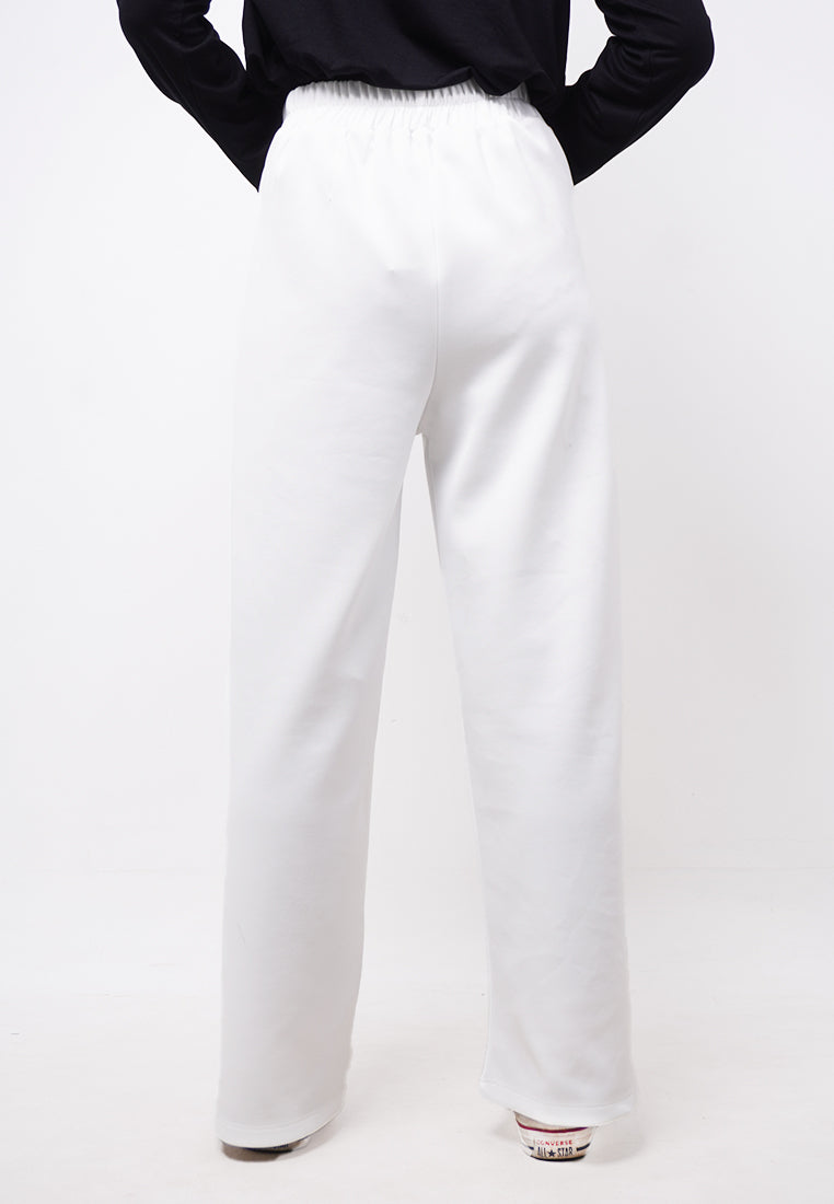 Third Day LC017 TDLA Celana Kulot High Waist Scuba Aiko White