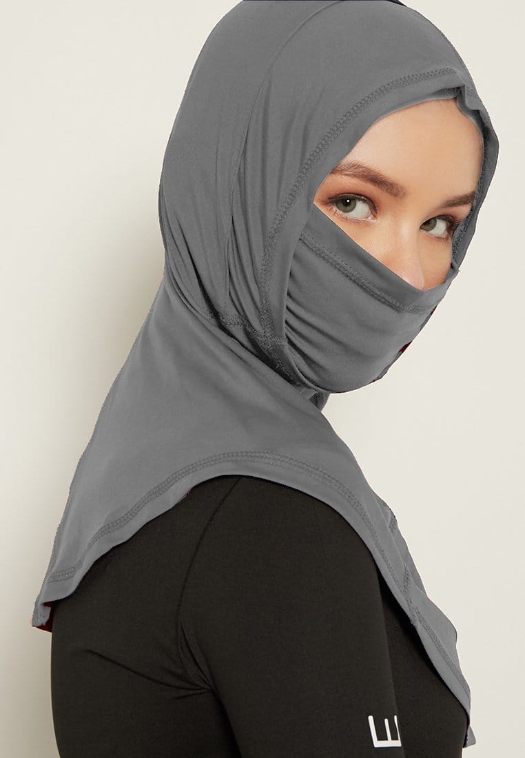 Td Active LH057 kerudung masker alfa abu tua