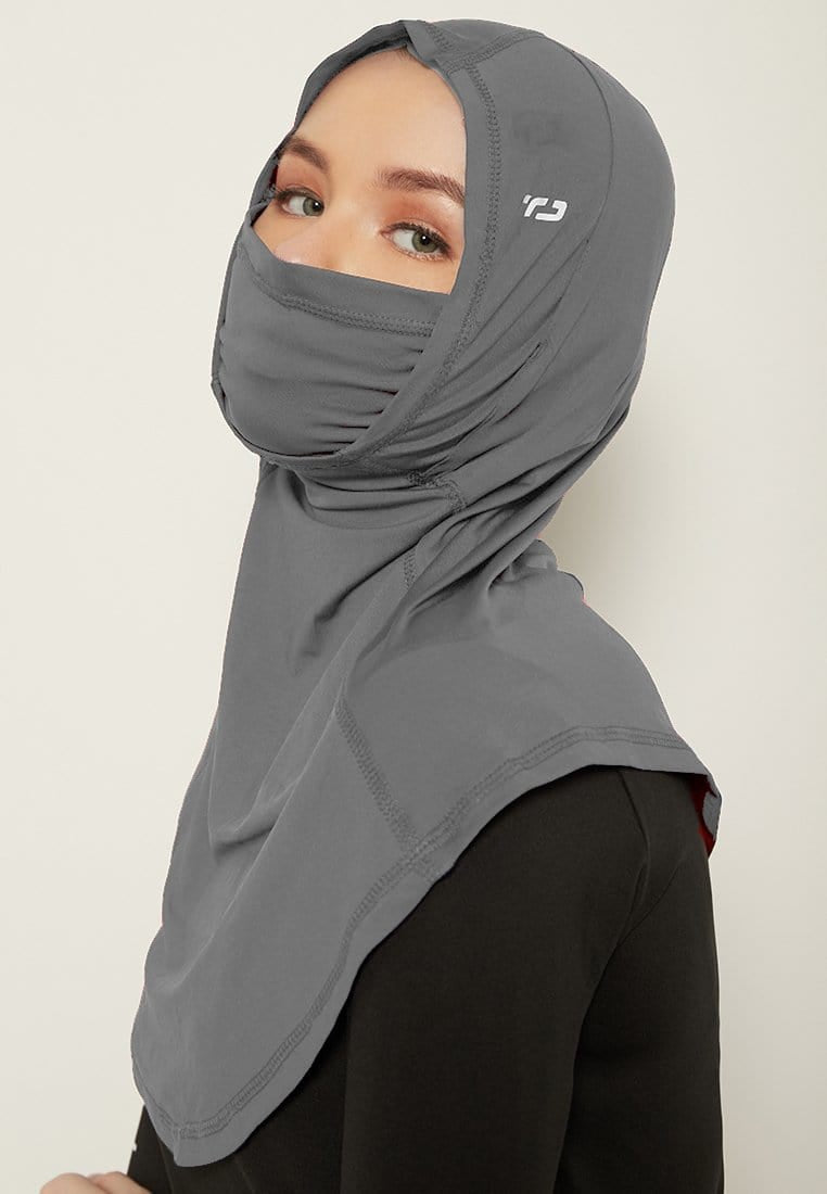 Td Active LH057 kerudung masker alfa abu tua