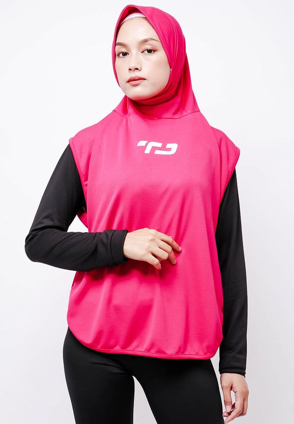 Td Active LH076 HBS Hijab Sport Outer Senam 2-In-1 Hoodie Pink