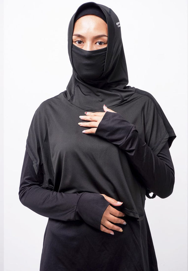 Td active LH078 Kerudung Masker Hijab sport Tetta Hitam