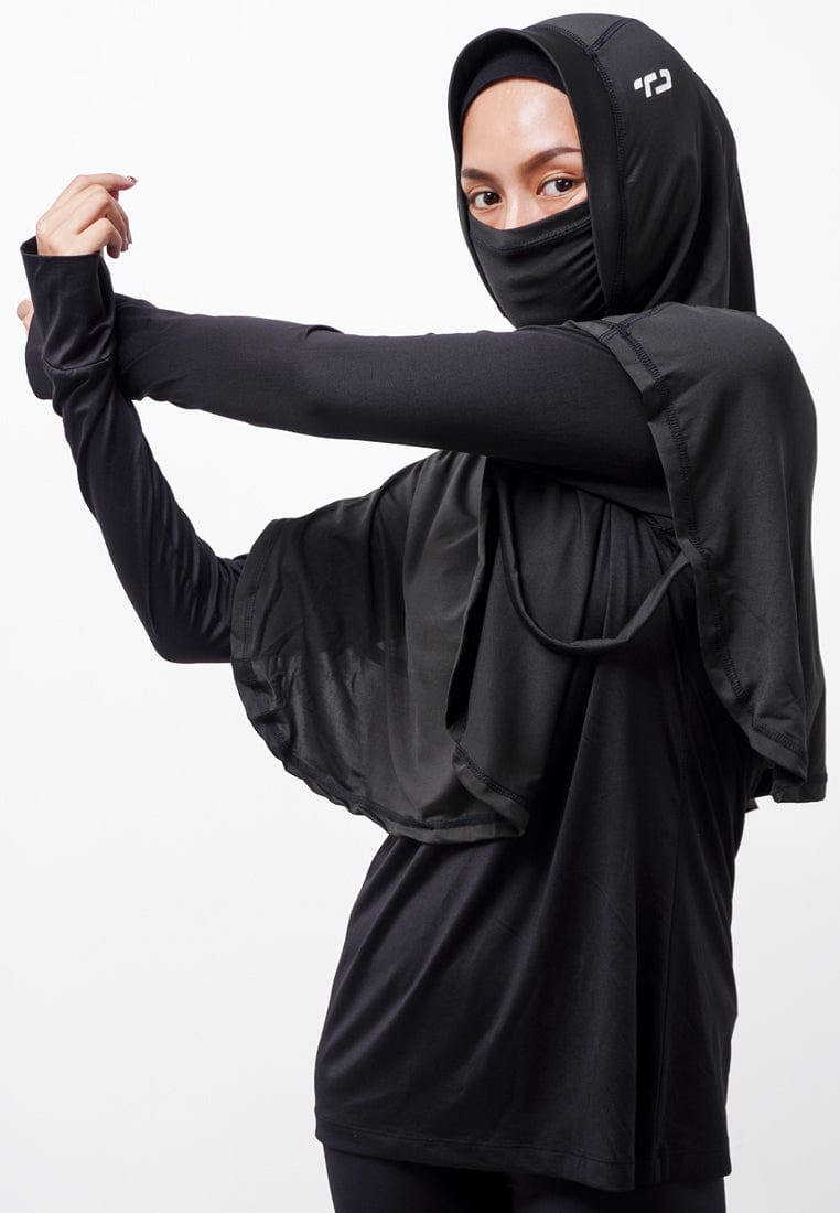 Td active LH078 Kerudung Masker Hijab sport Tetta Hitam