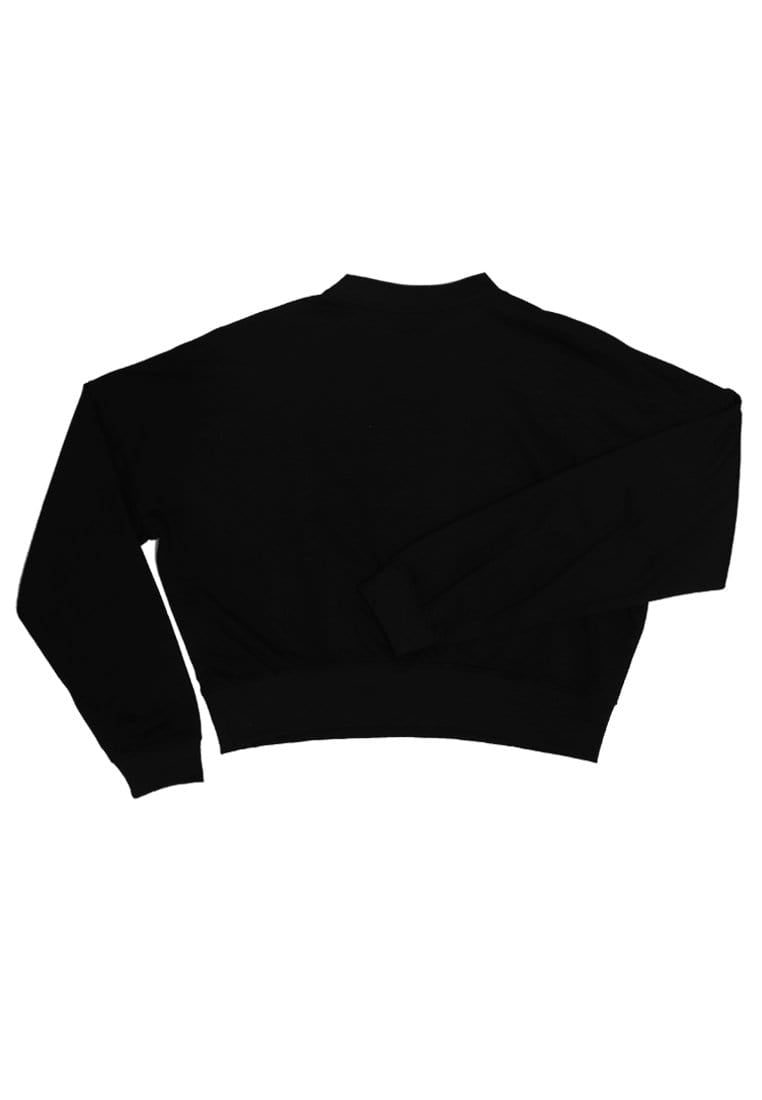 Thirdday LO014 Croptop Crewneck Sweater Katakana Hitam Ladies