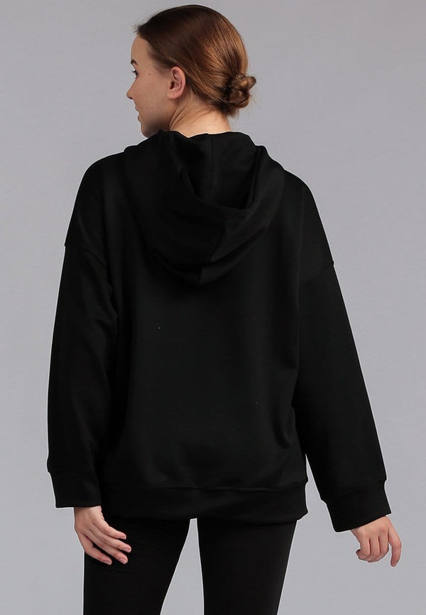 Third Day LO016 Over Shoulder Oversize Hoodie Katakana Hitam