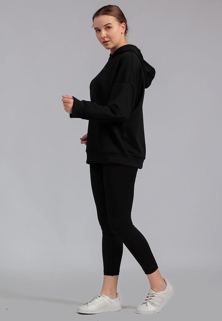 Third Day LO016 Over Shoulder Oversize Hoodie Katakana Hitam