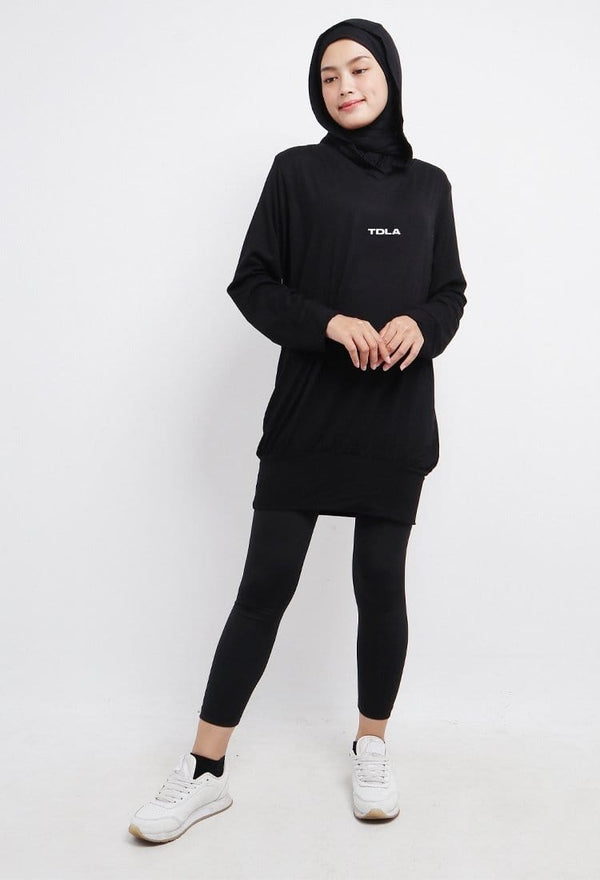 Third Day LO022 Hoodie Dress Wanita Ladies Evocot Tdla Hitam