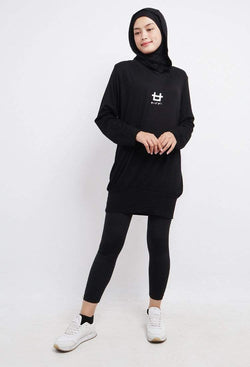 Third Day LO023 Hoodie Dress Wanita Ladies Evocot Logo Hitam