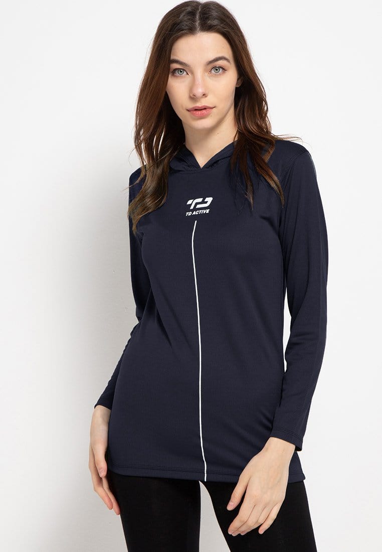 Td Active LS021 Sport LS Long Sleeve Hoodie Wanita Navy