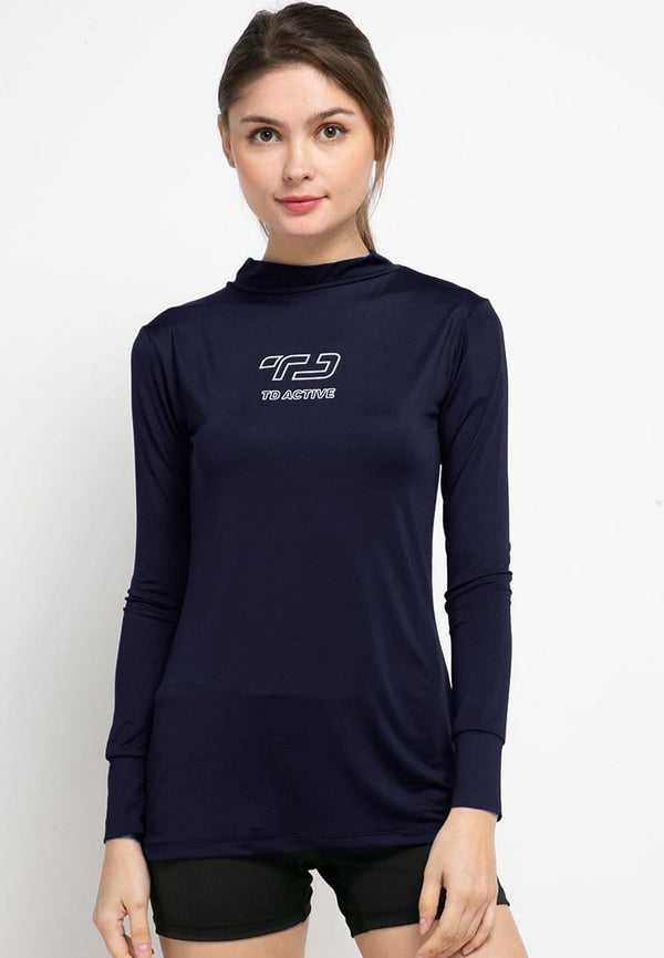 Td Active LS074 Sport Inner Outline Kaos Olahraga Wanita Navy