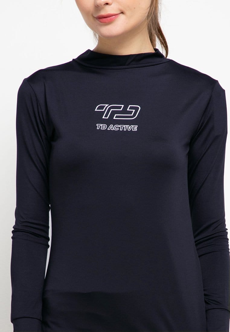 Td Active LS074 Sport Inner Outline Kaos Olahraga Wanita Navy