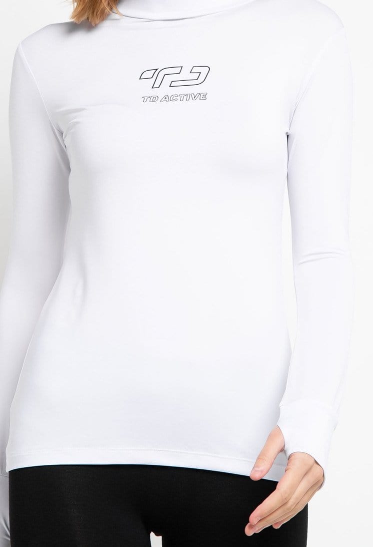 Td Active LS078 Sport Inner Outline Kaos Olahraga Wanita Putih