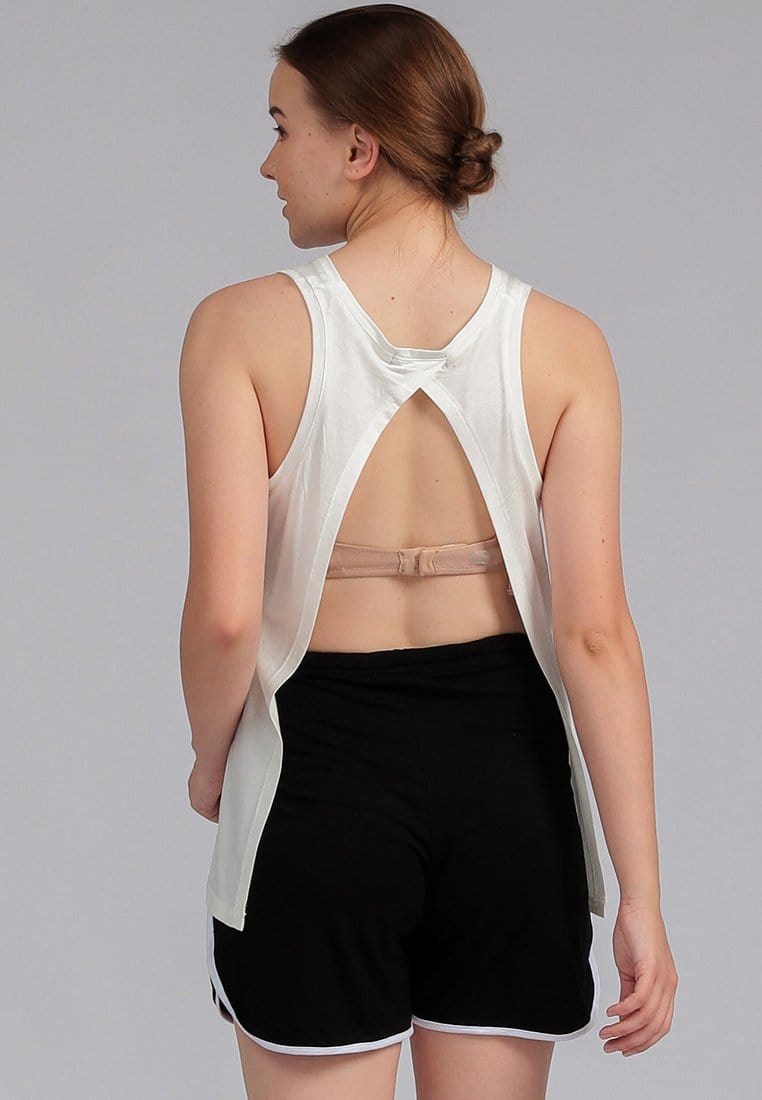 Td Active LS099 Yb2 Yoga Sleeveless Just Breathe White