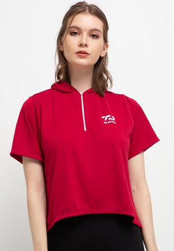 Td Active LSA02 Swagger Top With Hoodie Maroon