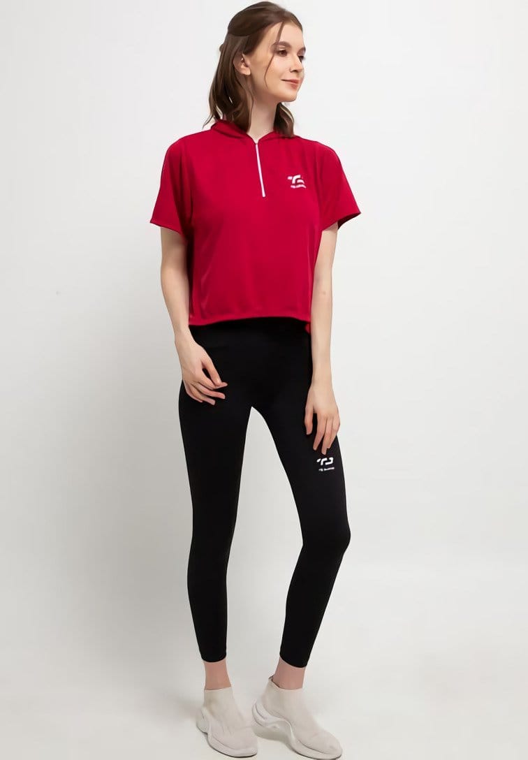 Td Active LSA02 Swagger Top With Hoodie Maroon