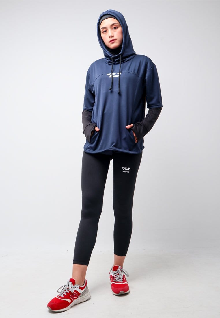 Td Active LSA03 ONH Outer Senam Sepeda Sport Hoodie High Neck Navy