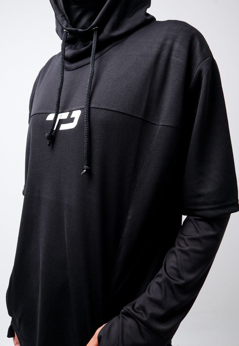 Td Active LSA05 ONH Outer Senam Sepeda Sport Hoodie High Neck Hitam