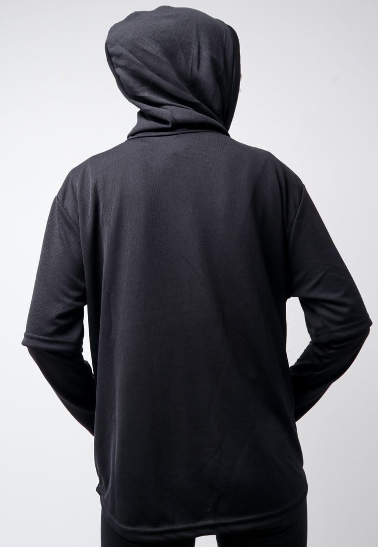 Td Active LSA05 ONH Outer Senam Sepeda Sport Hoodie High Neck Hitam