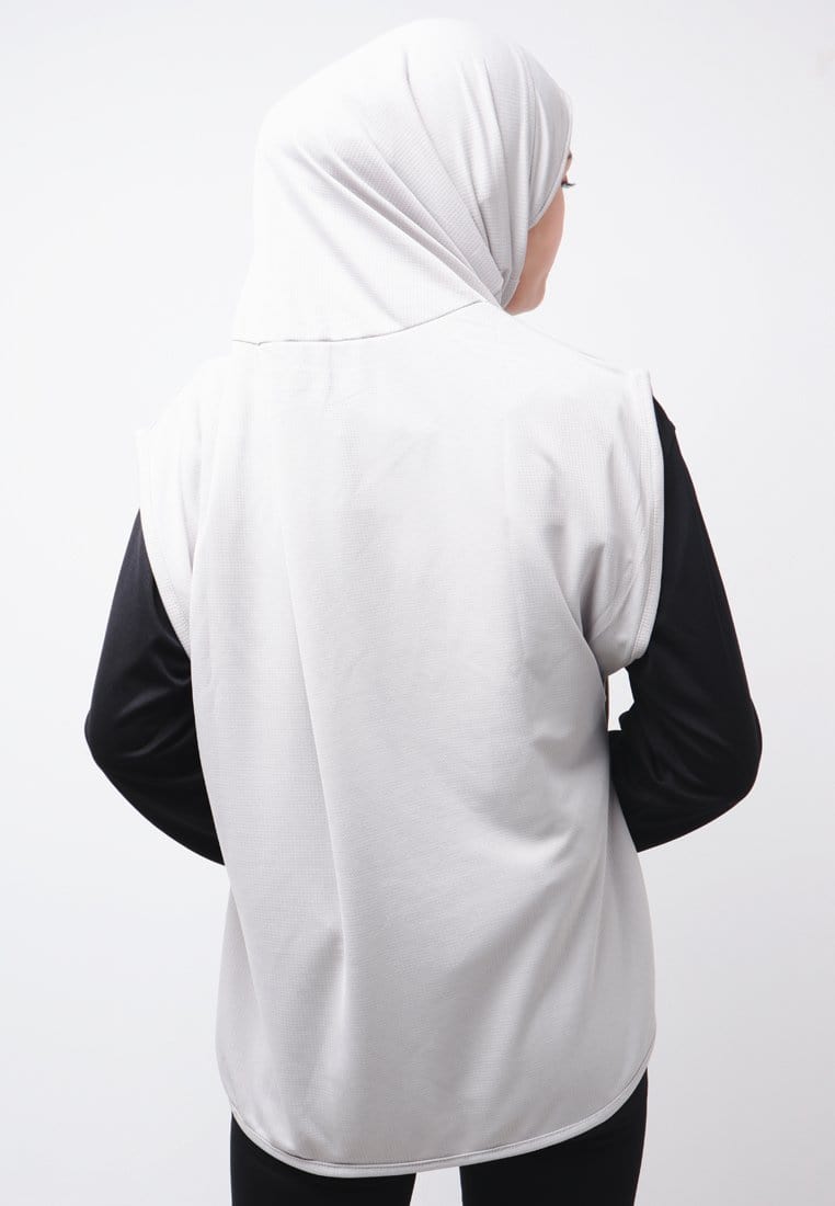 Td Active LSA08 Hbs Hijab Sport Outer Senam 2-In-1 Hoodie Abu Muda