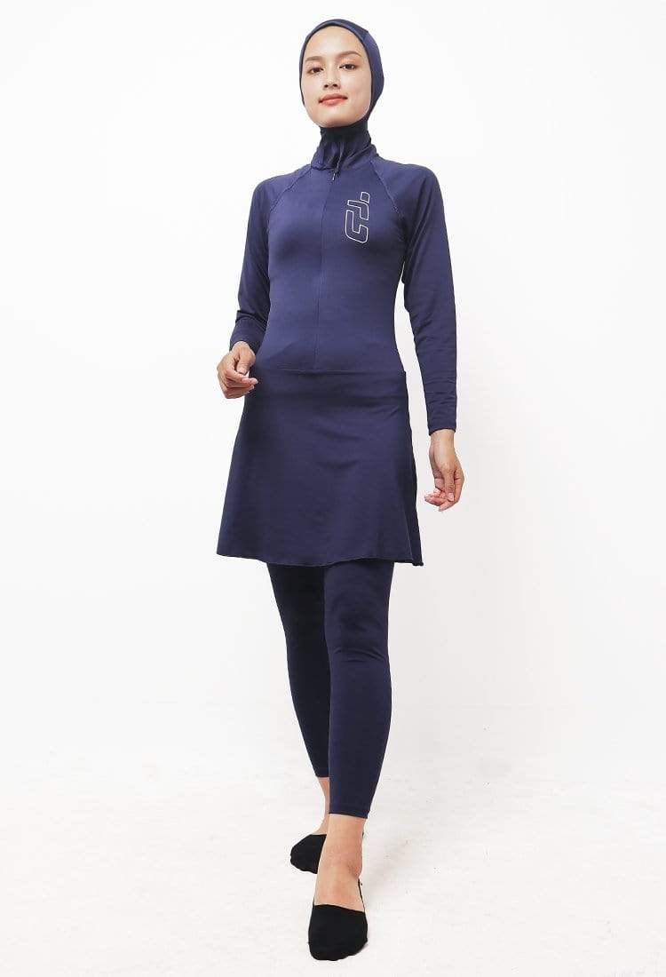 Td Active LSA21 Set Baju Renang Set Hijab Muslim Hijab Atasan Legging Navy