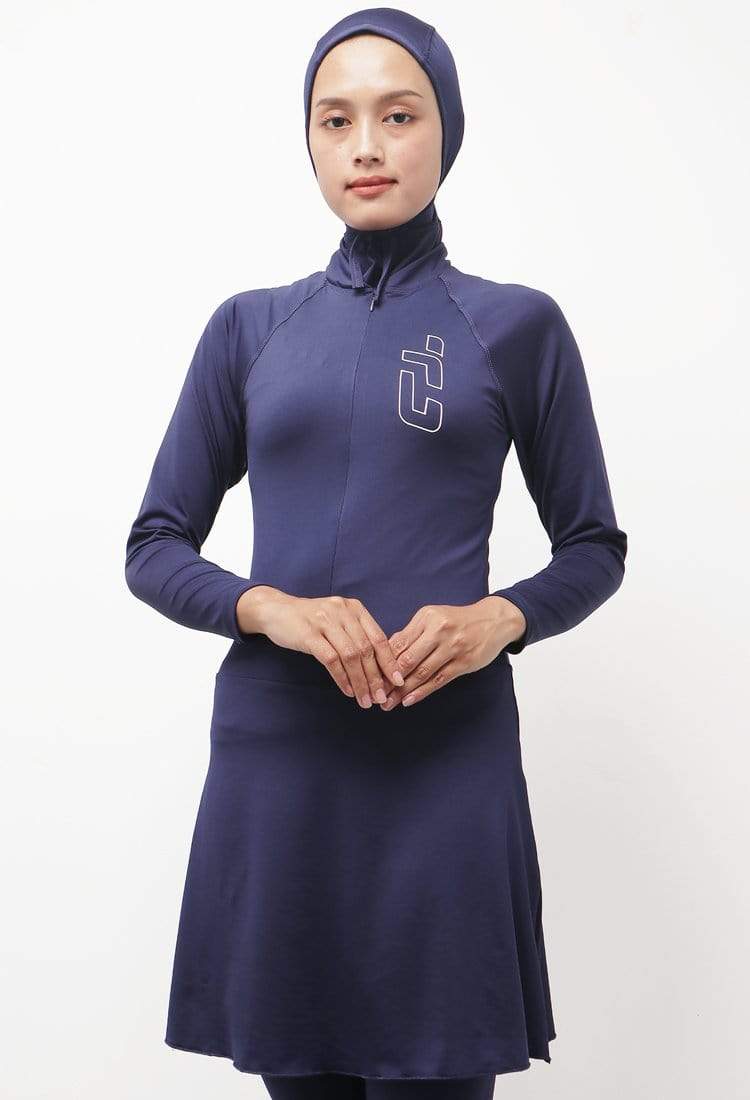 Td Active LSA21 Set Baju Renang Set Hijab Muslim Hijab Atasan Legging Navy