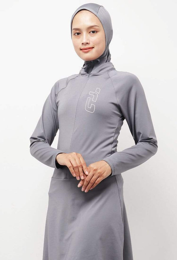 Td Active LSA23 Set Baju Renang Set Hijab Muslim Hijab Atasan Legging Abu Medium